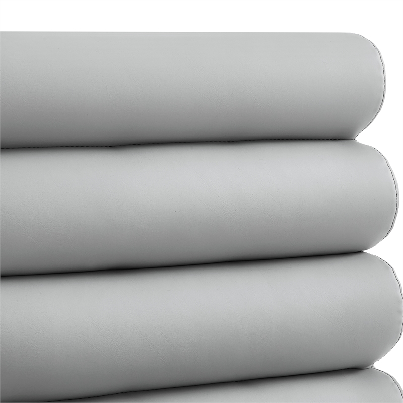 Posh Living Makynlee PU Leather Armless Dining Chair Grey/Chrome