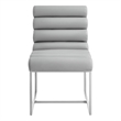 Posh Living Makynlee PU Leather Armless Dining Chair Grey/Chrome
