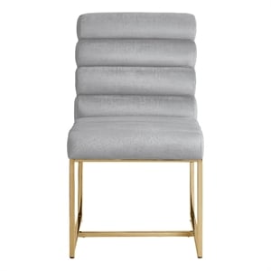 Posh Living Makynlee Velvet Armless Dining Chair Grey/Gold