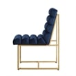 Posh Living Makynlee Velvet Armless Dining Chair Navy/Gold