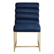 Posh Living Makynlee Velvet Armless Dining Chair Navy/Gold