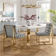 Posh Living Makynlee PU Leather Armless Dining Chair Grey/Gold