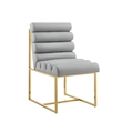 Posh Living Makynlee PU Leather Armless Dining Chair Grey/Gold