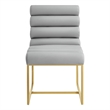 Posh Living Makynlee PU Leather Armless Dining Chair Grey/Gold