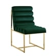 Posh Living Makynlee Velvet Armless Dining Chair Hunter Green/Gold