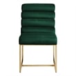 Posh Living Makynlee Velvet Armless Dining Chair Hunter Green/Gold