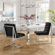 Posh Living Makynlee Velvet Armless Dining Chair Black/Chrome