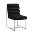 Posh Living Makynlee Velvet Armless Dining Chair Black/Chrome
