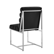 Posh Living Makynlee Velvet Armless Dining Chair Black/Chrome