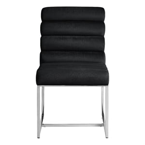 Posh Living Makynlee Velvet Armless Dining Chair Black/Chrome