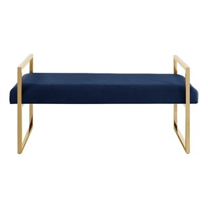 Posh Living Makynlee Velvet Bench Navy/Gold