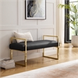 Posh Living Makynlee PU Leather Bench Black/Gold