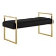 Posh Living Makynlee PU Leather Bench Black/Gold