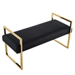 Posh Living Makynlee PU Leather Bench Black/Gold