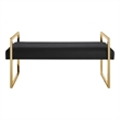 Posh Living Makynlee PU Leather Bench Black/Gold