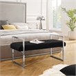 Posh Living Makynlee Velvet Bench Black/Chrome