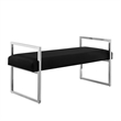 Posh Living Makynlee Velvet Bench Black/Chrome