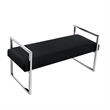Posh Living Makynlee Velvet Bench Black/Chrome