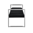 Posh Living Makynlee Velvet Bench Black/Chrome