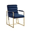 Posh Living Makynlee Velvet Dining Chair with Arm Navy/Gold
