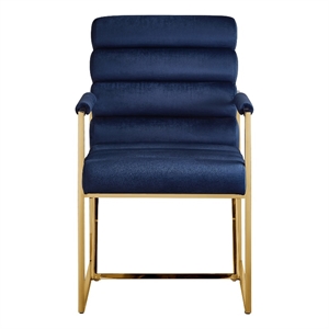 Posh Living Makynlee Velvet Dining Chair with Arm Navy/Gold