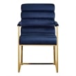 Posh Living Makynlee Velvet Dining Chair with Arm Navy/Gold