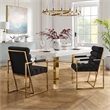 Posh Living Makynlee PU Leather Dining Chair with Arm Black/Gold