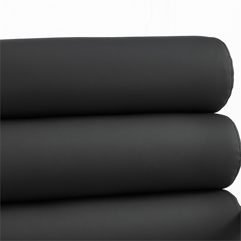 Posh Living Makynlee PU Leather Dining Chair with Arm Black/Gold