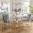 Posh Living Makynlee PU Leather Dining Chair with Arm Grey/Chrome