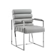 Posh Living Makynlee PU Leather Dining Chair with Arm Grey/Chrome