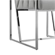 Posh Living Makynlee PU Leather Dining Chair with Arm Grey/Chrome