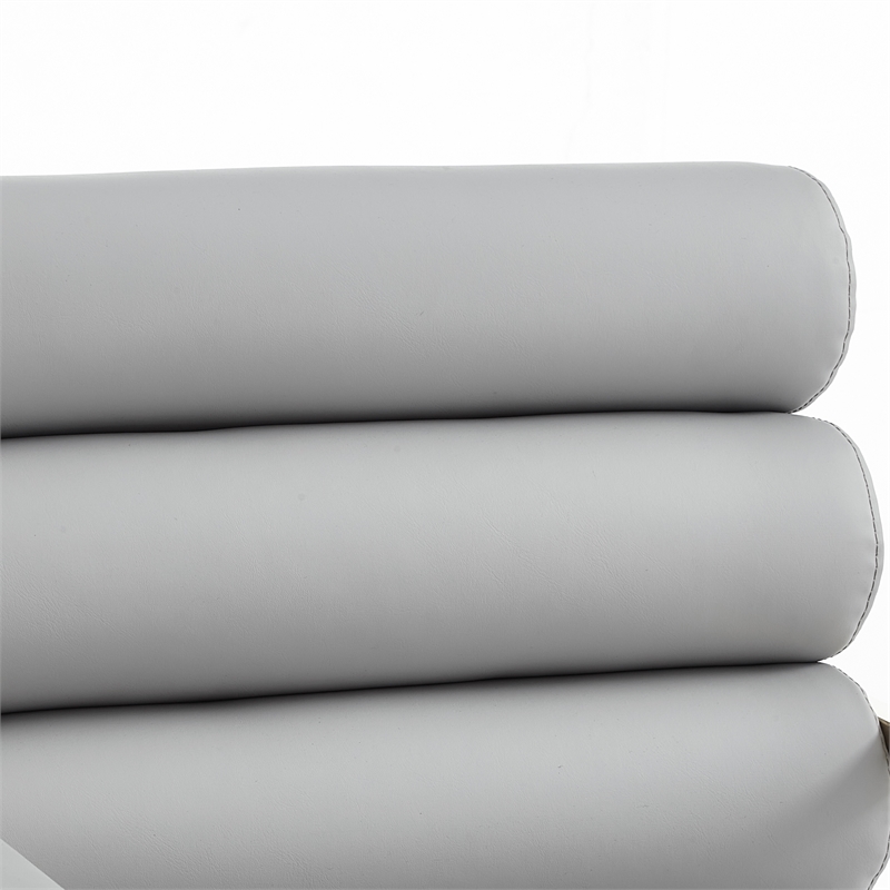 Posh Living Makynlee PU Leather Dining Chair with Arm Grey/Chrome