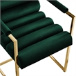 Posh Living Makynlee Velvet Dining Chair with Arm Hunter Green/Gold