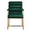 Posh Living Makynlee Velvet Dining Chair with Arm Hunter Green/Gold