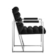 Posh Living Makynlee Velvet Dining Chair with Arm Black/Chrome