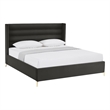 Posh Living Kaeson Upholstered Velvet & Wood King Platform Bed in Black