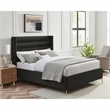 Posh Living Kaeson Upholstered Velvet & Wood Queen Platform Bed in Black