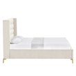 Posh Living Kaeson Upholstered Velvet & Wood Twin XL Platform Bed in Cream White