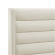 Posh Living Kaeson Upholstered Velvet & Wood Twin XL Platform Bed in Cream White