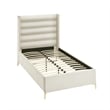 Posh Living Kaeson Upholstered Velvet & Wood Full Platform Bed in Cream White