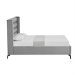 Posh Living Kaeson Upholstered Velvet & Wood King Platform Bed in Light Gray