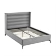 Posh Living Kaeson Upholstered Velvet & Wood Queen Platform Bed in Light Gray