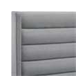 Posh Living Kaeson Upholstered Velvet & Wood Queen Platform Bed in Light Gray