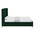 Posh Living Kaeson Upholstered Velvet & Wood Twin XL Platform Bed in Green