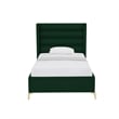 Posh Living Kaeson Upholstered Velvet & Wood Full Platform Bed in Green