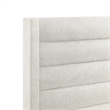 Posh Living Kaeson Upholstered Linen & Wood Queen Platform Bed in Light Beige