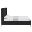 Posh Living Kam Upholstered Velvet & Wood Twin XL Platform Bed in Black
