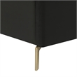 Posh Living Kam Upholstered Velvet & Wood Queen Platform Bed in Black