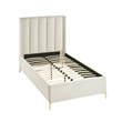 Posh Living Kam Upholstered Velvet & Wood Full Platform Bed in Cream White