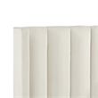Posh Living Kam Upholstered Velvet & Wood Full Platform Bed in Cream White